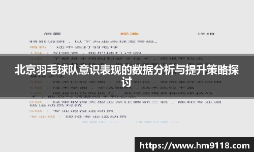 北京羽毛球队意识表现的数据分析与提升策略探讨